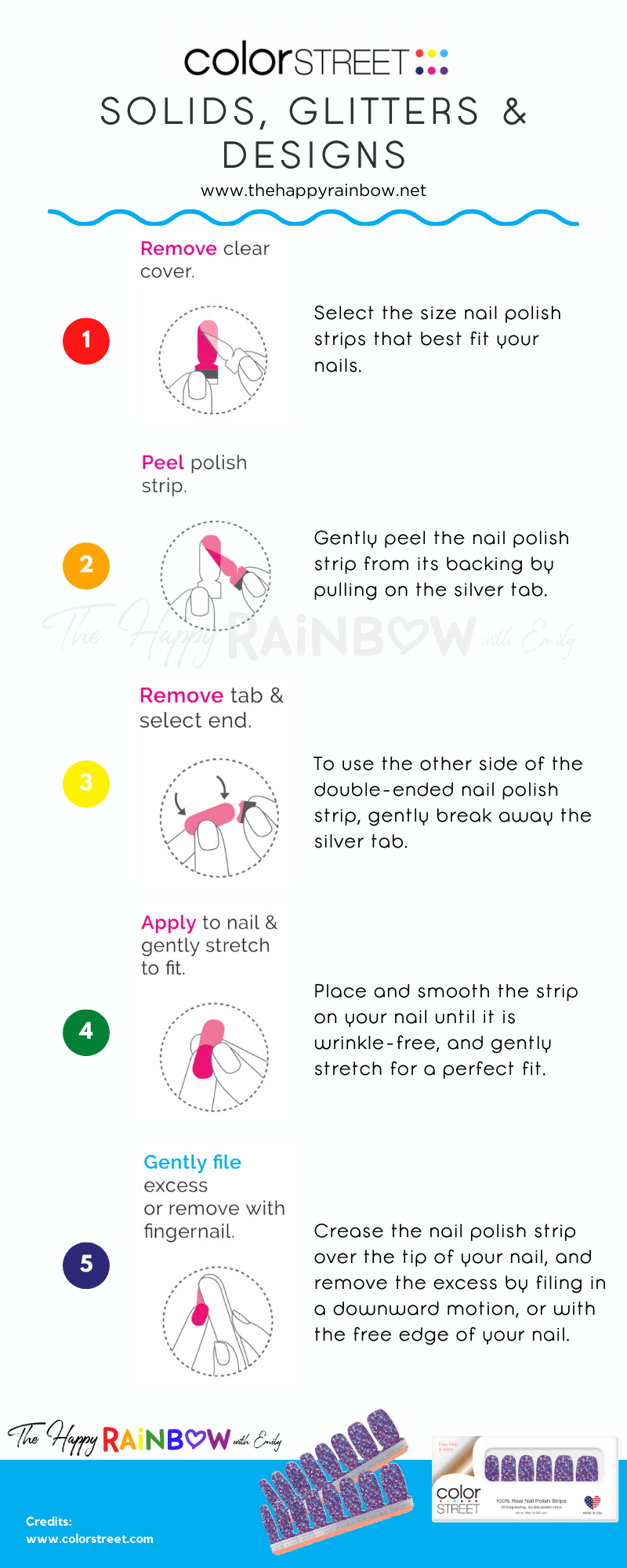 Infographic of solid color manicure application