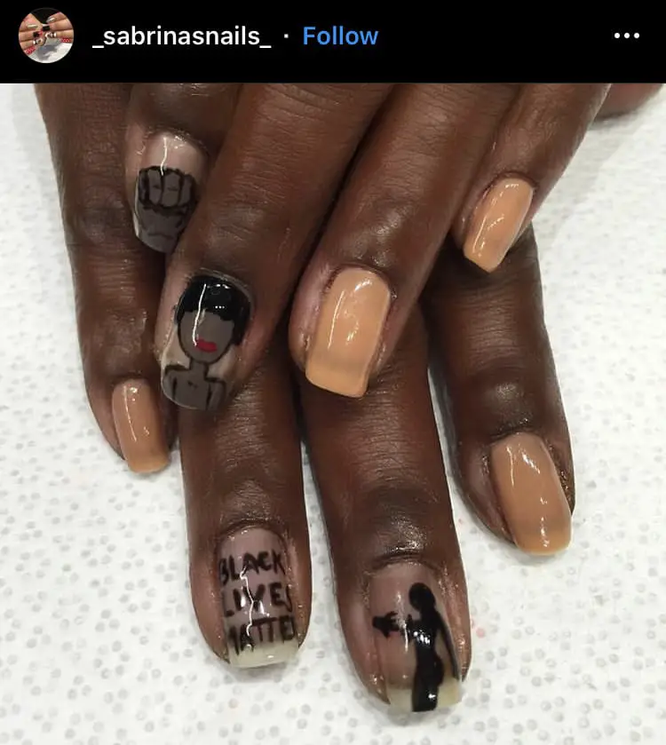 Photo of neutral black lives matter nail art