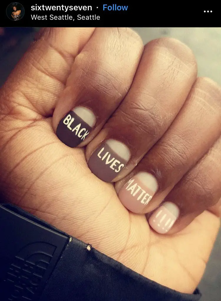 Photo of neutral black lives matter nail art