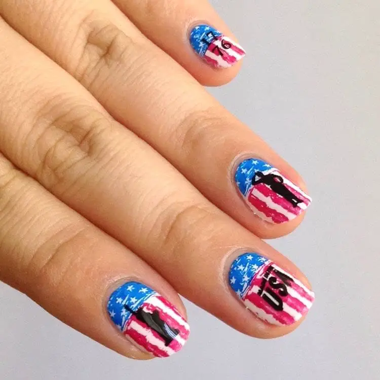 4th of July nail art military