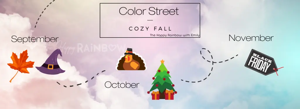 Color Street release date themes for September, October, and November