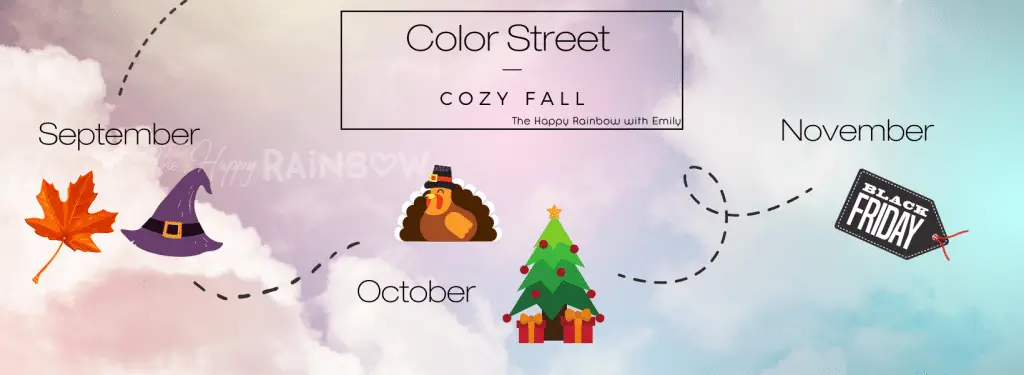 Color Street release date themes for September, October, and November