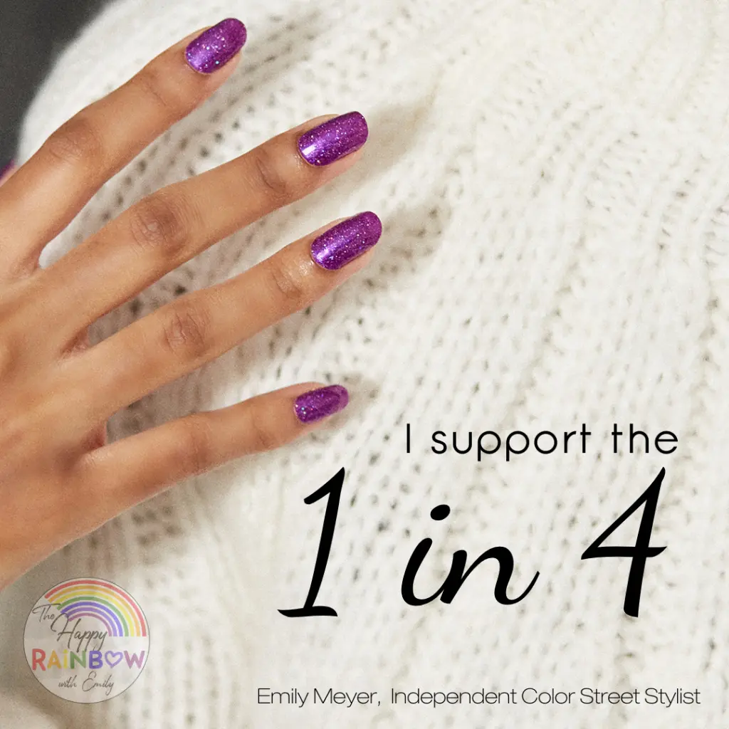 Color Street Foundation domestic violence awareness nail polish strip that supports the 1 in 4
