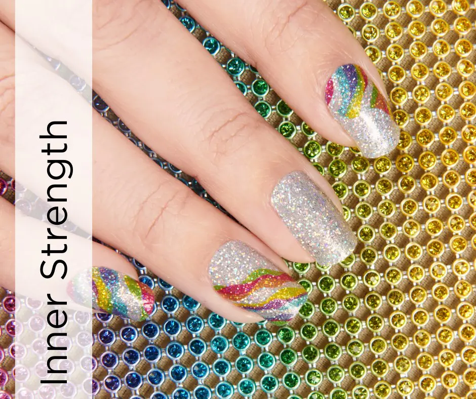 Inner Strength autoimmune disease awareness multicolored glitter design