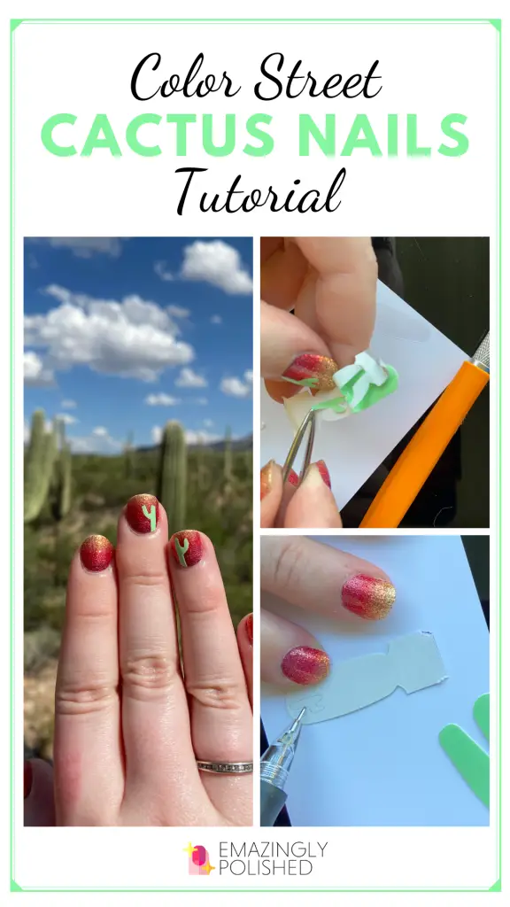 Color Street cactus nails pinterest image 