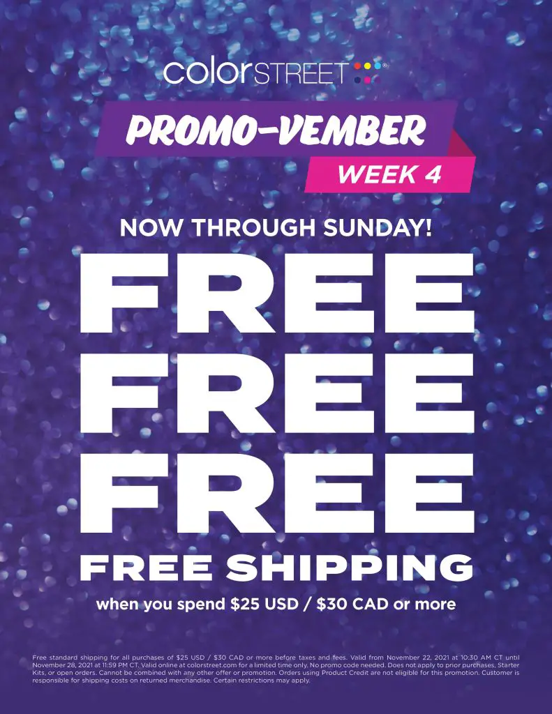 Color Street Black Friday Promo-vember 2021 week 4 free shipping